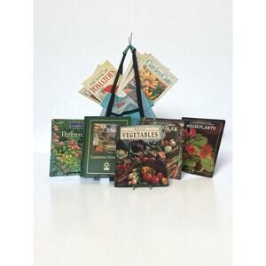 90s Vintage Flower & Vegetable Garden Books & New Tote/Cooler Lot 10 Various Fun
